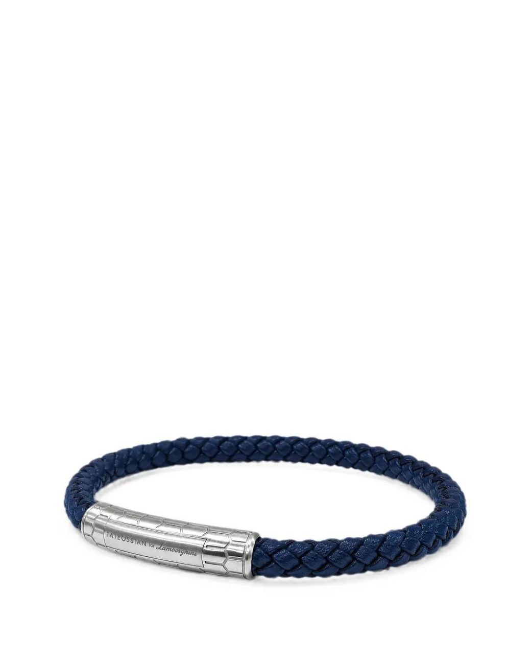 Tateossian Blue X Lamborghini Braided Leather-Strap Bracelet