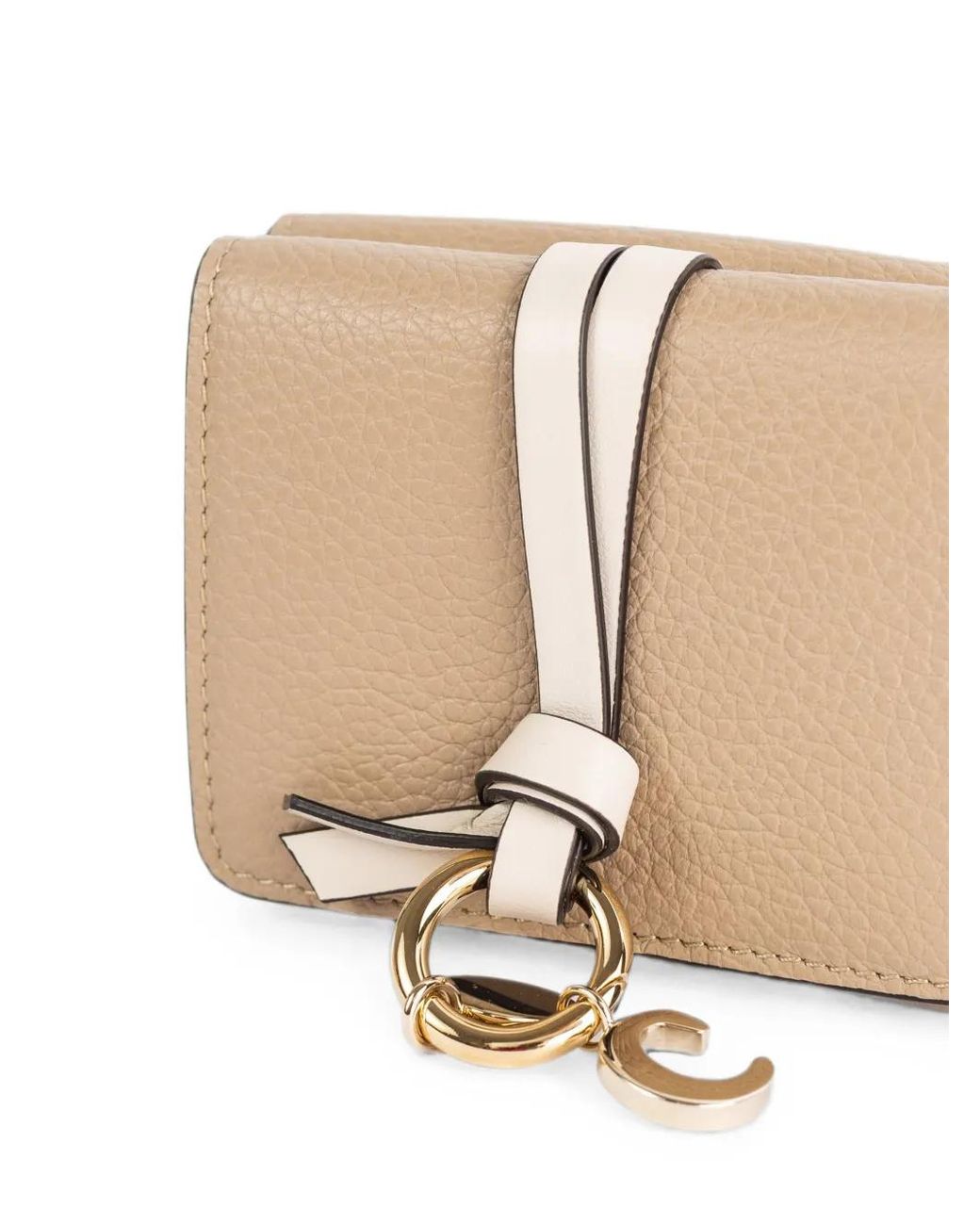 Chloé Natural Small Alphabet Trifold Leather Wallet