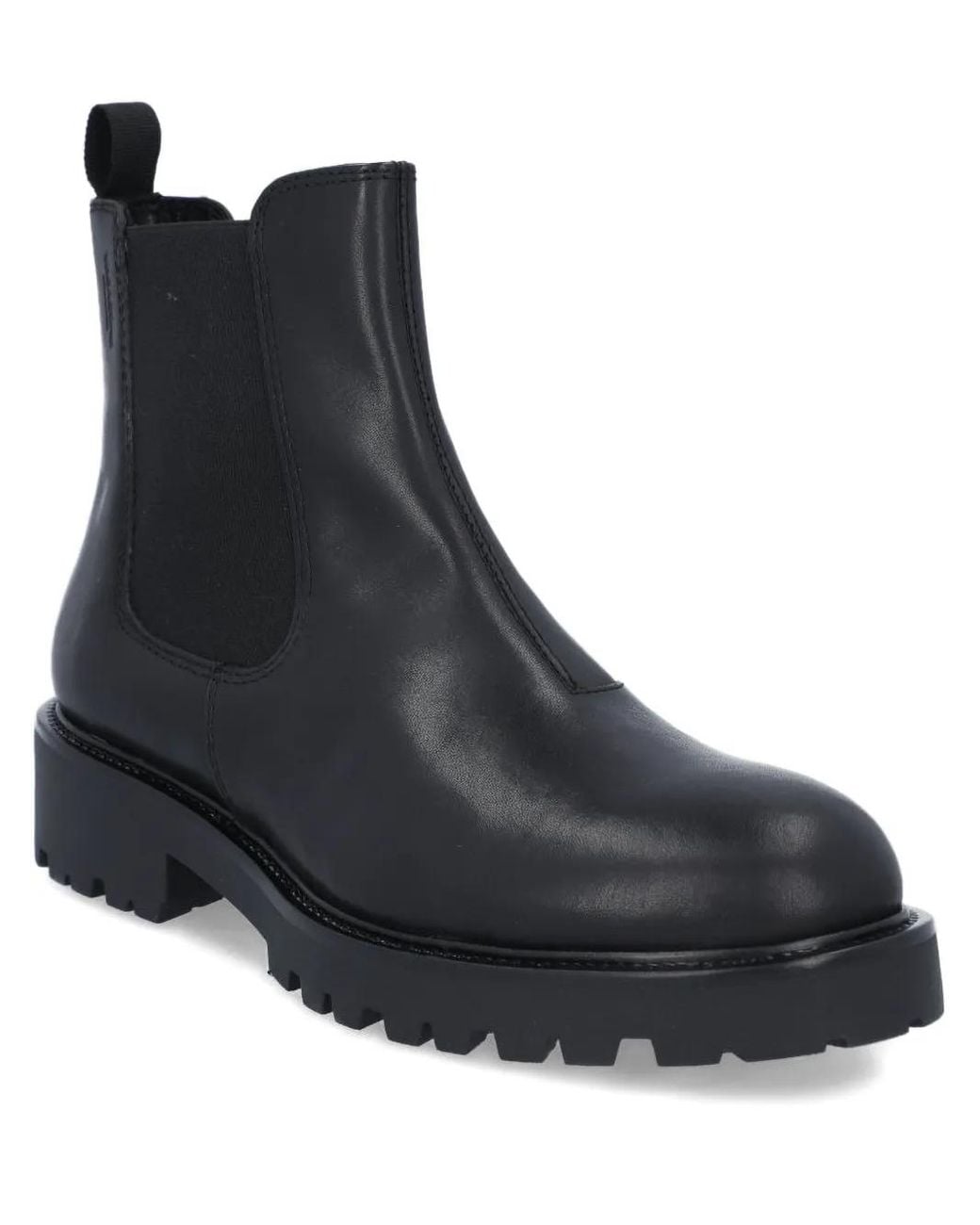 Vagabond Black Elastic-Panelled Leather Boots