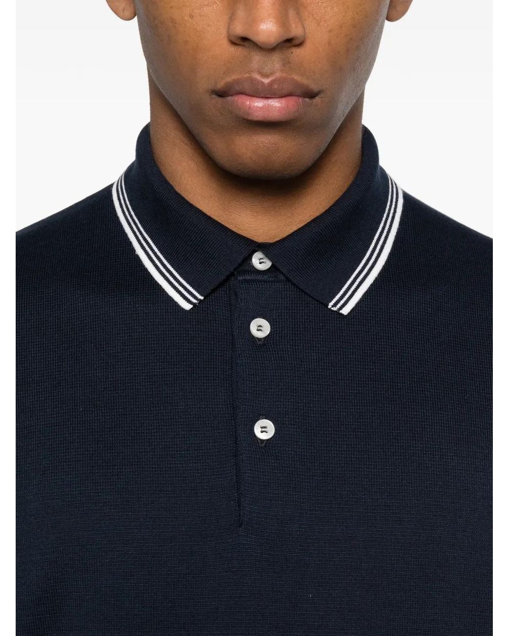 Paul & Shark Blue Polo Shirt With Contrasting Details for men