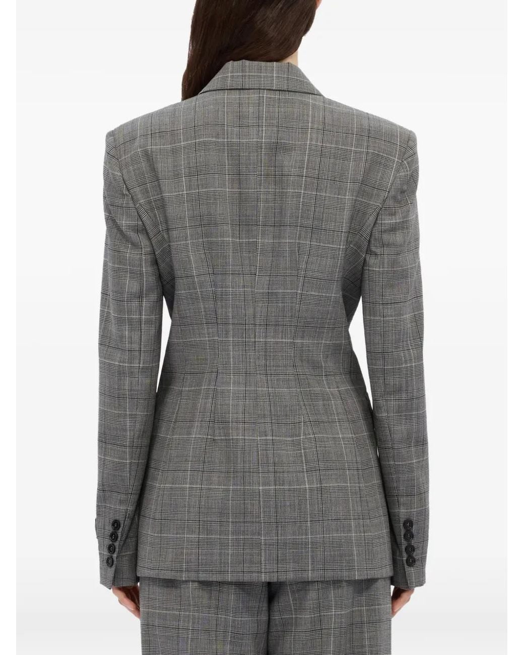 MSGM Gray Checked Blazer