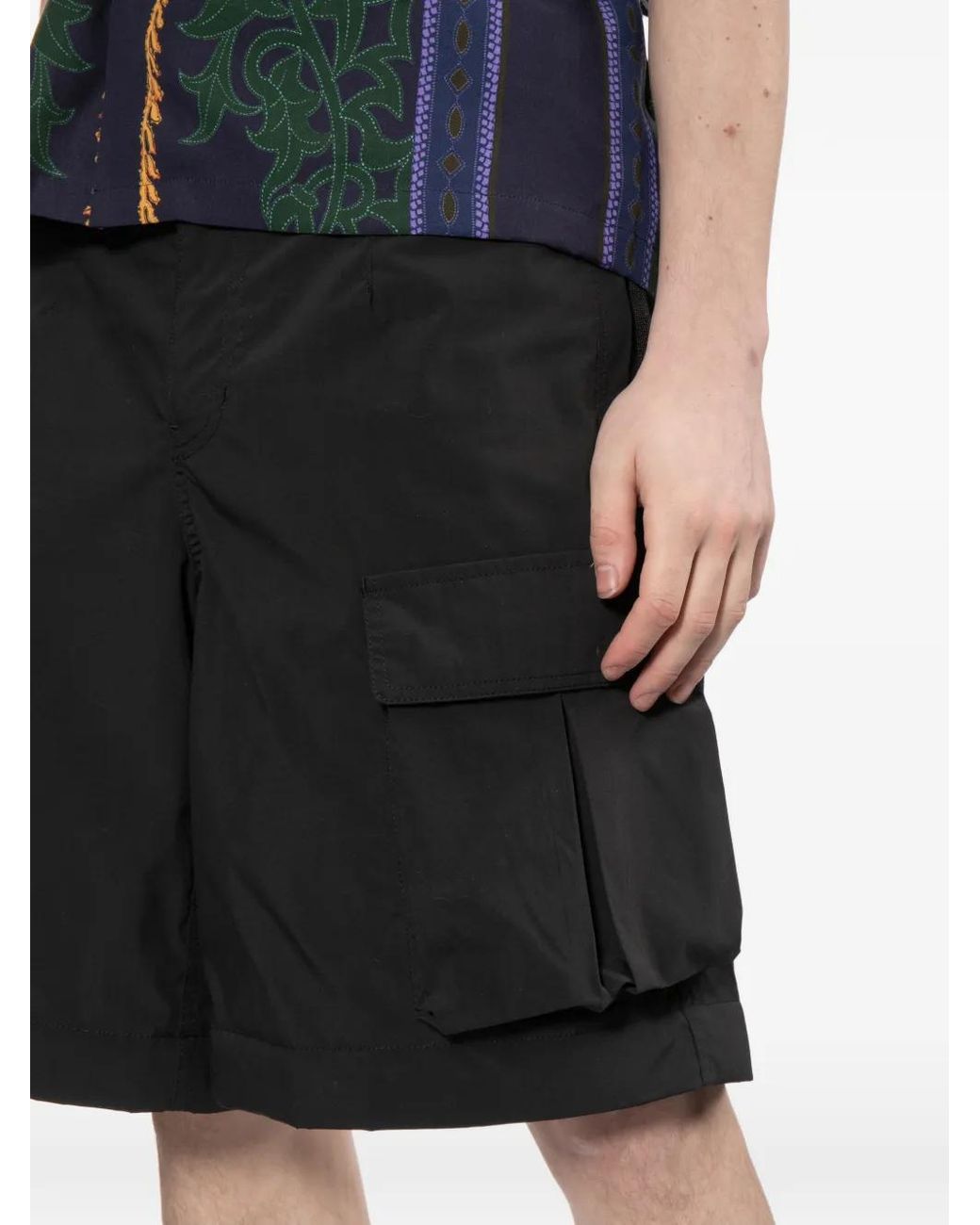 Toga Black Weather-Cloth Trousers for men
