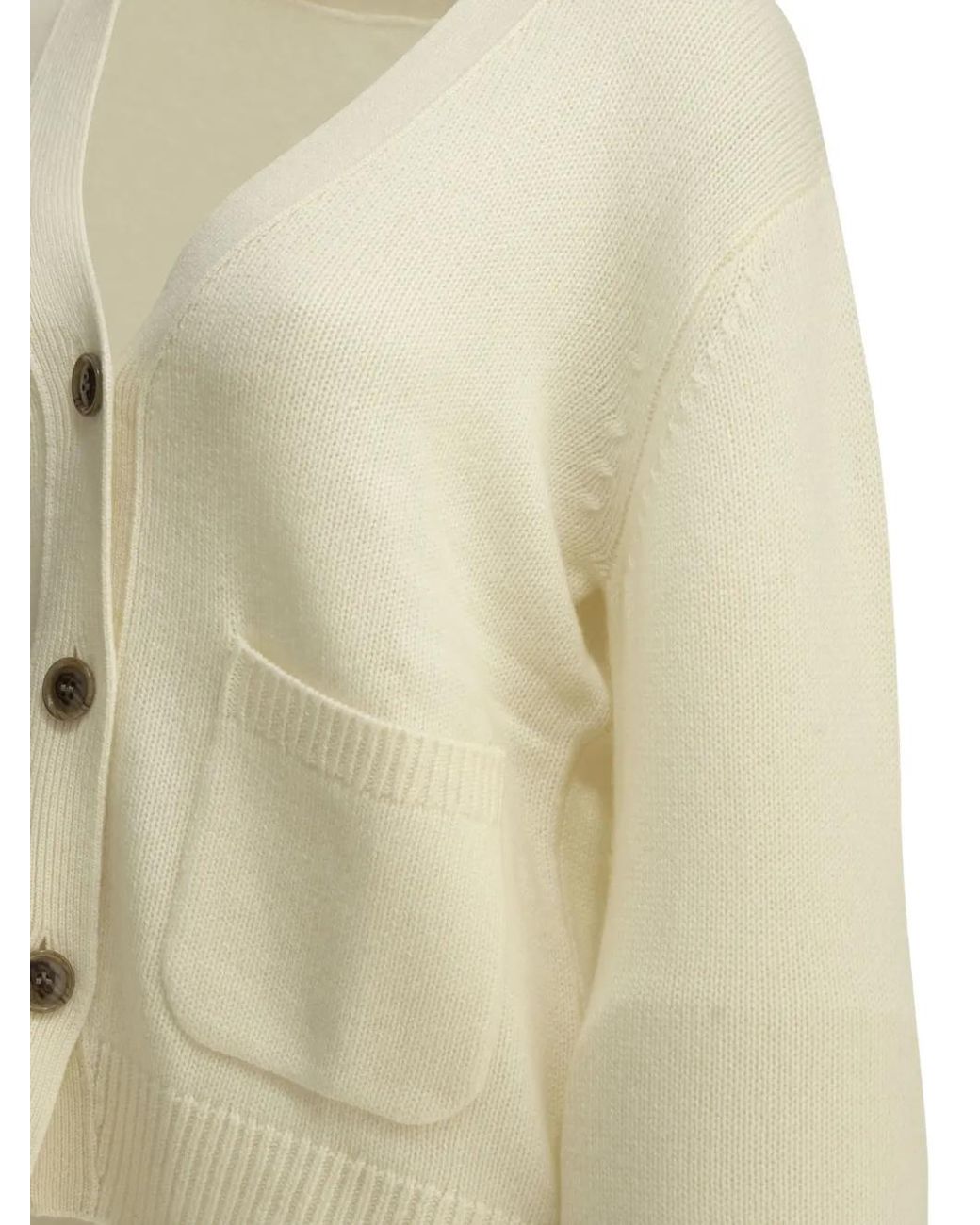 Lisa Yang White Danni Button-Up Cashmere Cardigan