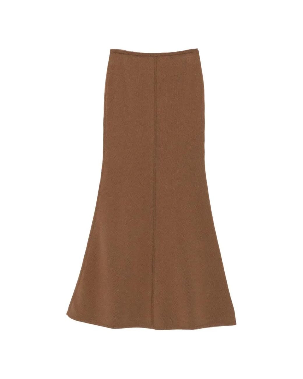 Max Mara Brown Raised-Seam Knitted Skirt
