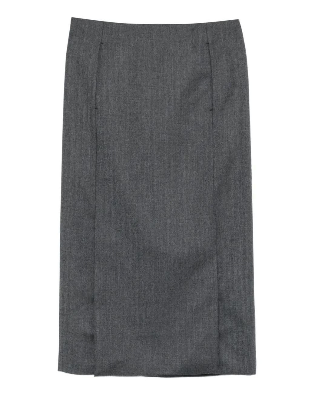 Entire studios Gray Slit-Detail Midi Skirt