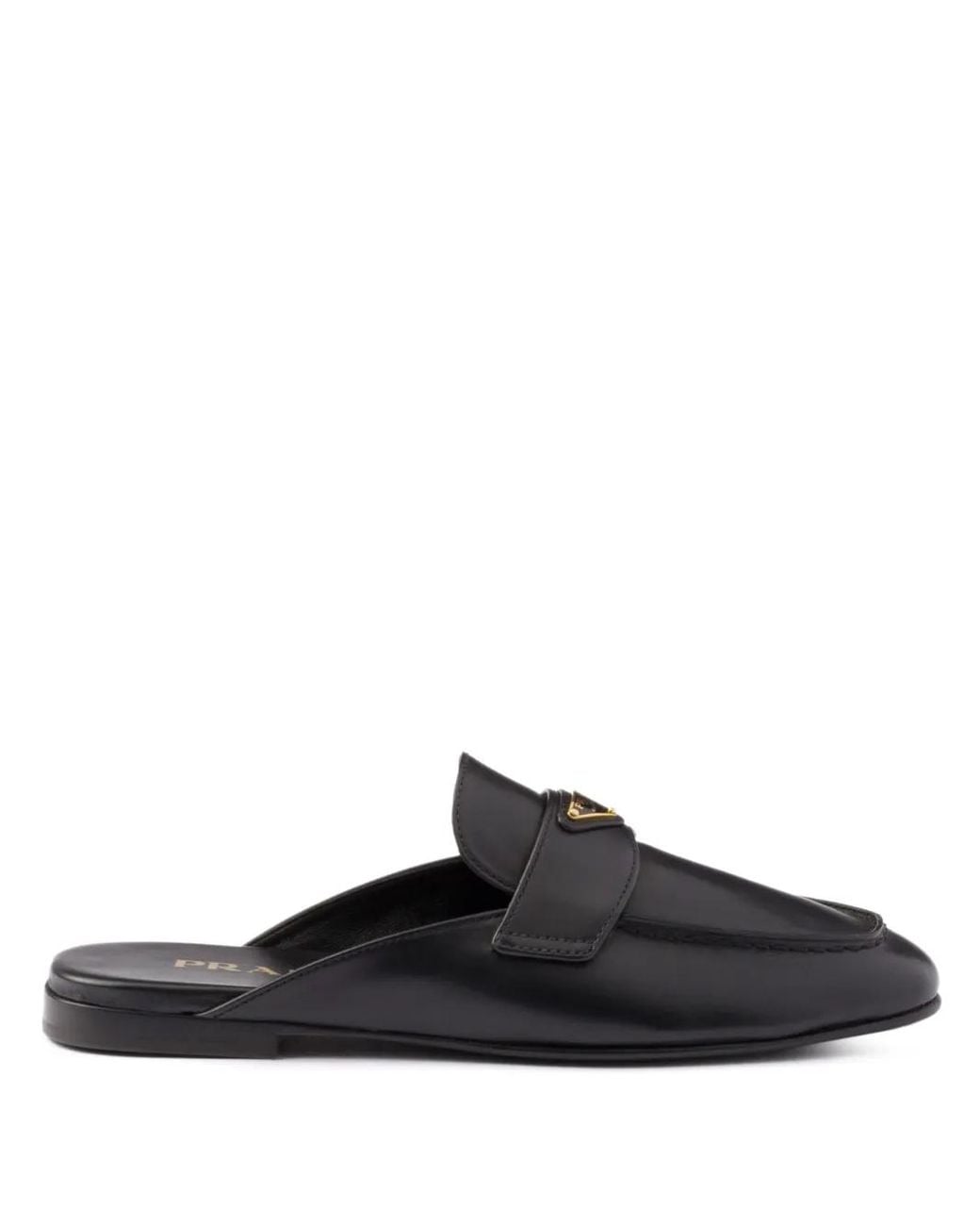 Mules En Cuir Prada en coloris Black