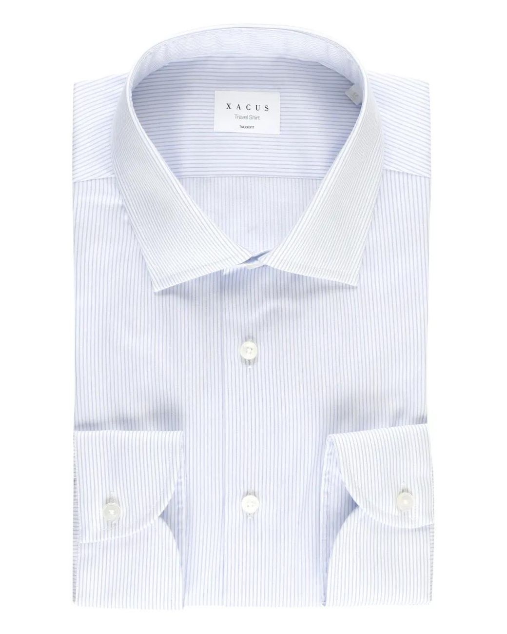 Xacus White Striped Cotton Shirt for men