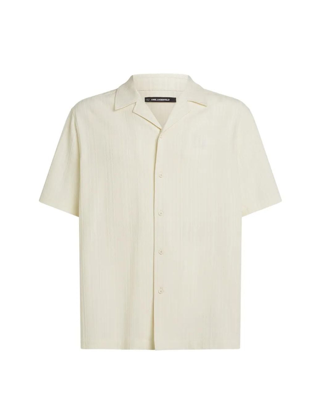 Karl Lagerfeld White Chemise Texturée À Manches Courtes for men