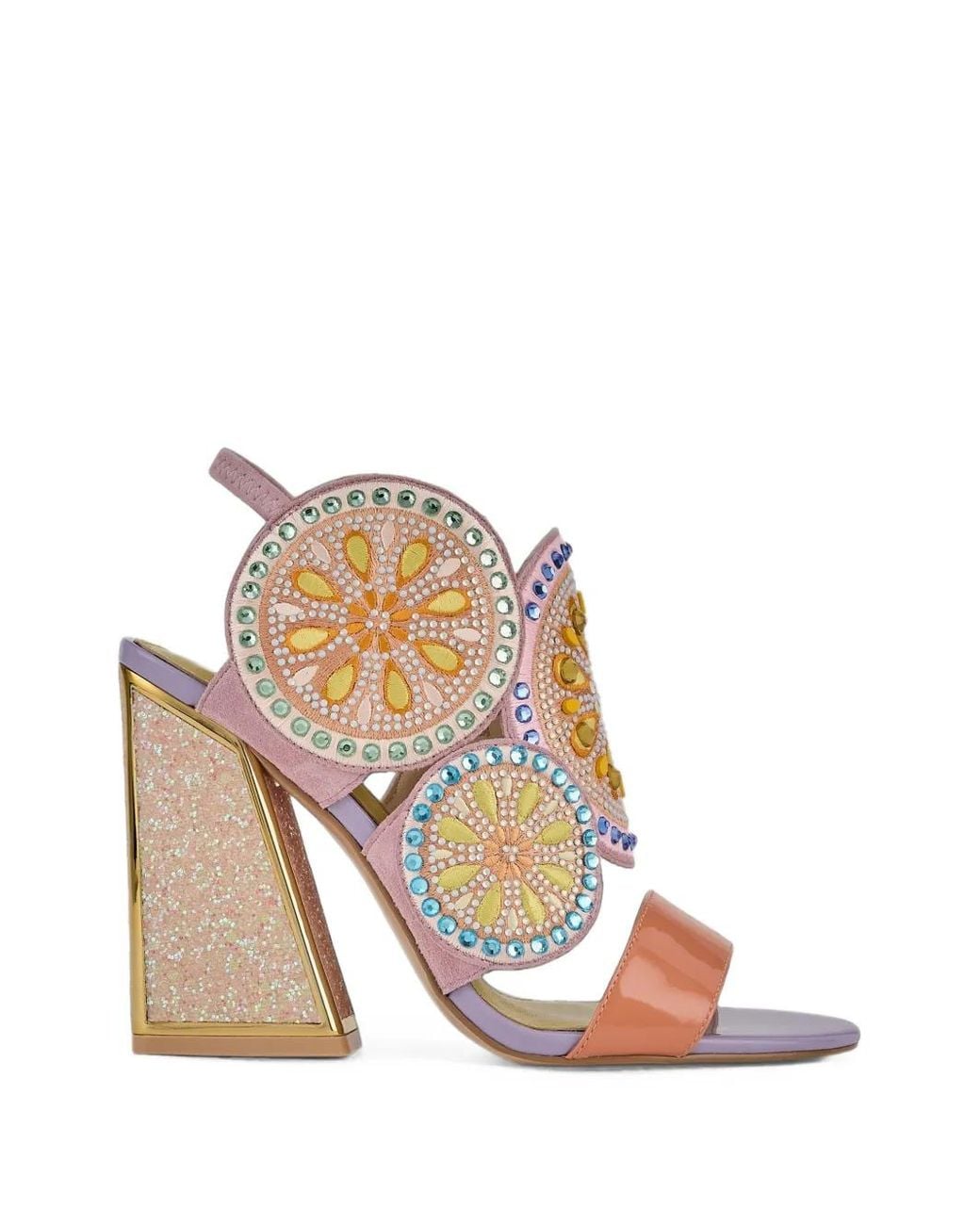 Kat Maconie Natural Frida Crystal-Embellished Sandals