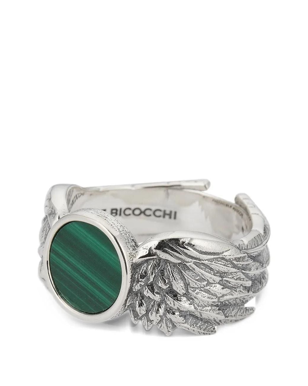 Emanuele Bicocchi Brown Ala Malachite Sterling Ring