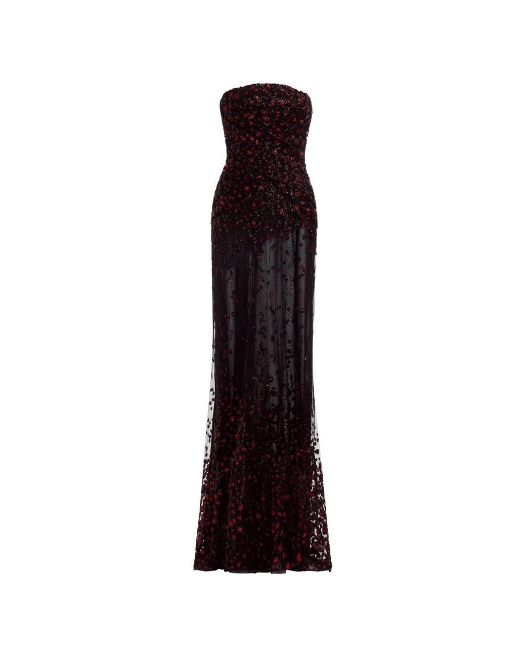 Elie Saab Black Sequin-Embellished Strapless Maxi Dress