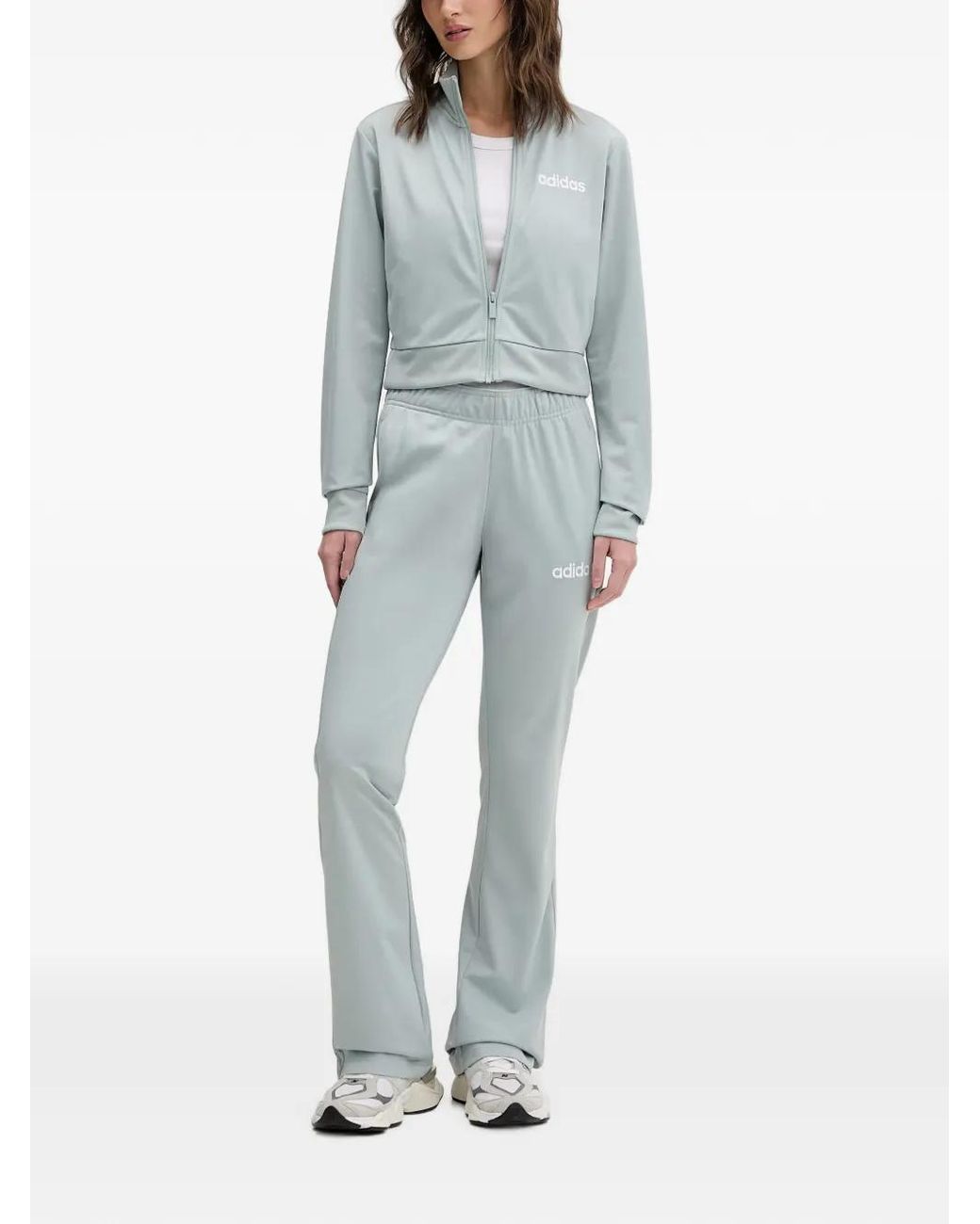 Adidas Blue Glam Logo-Print Tracksuit Set