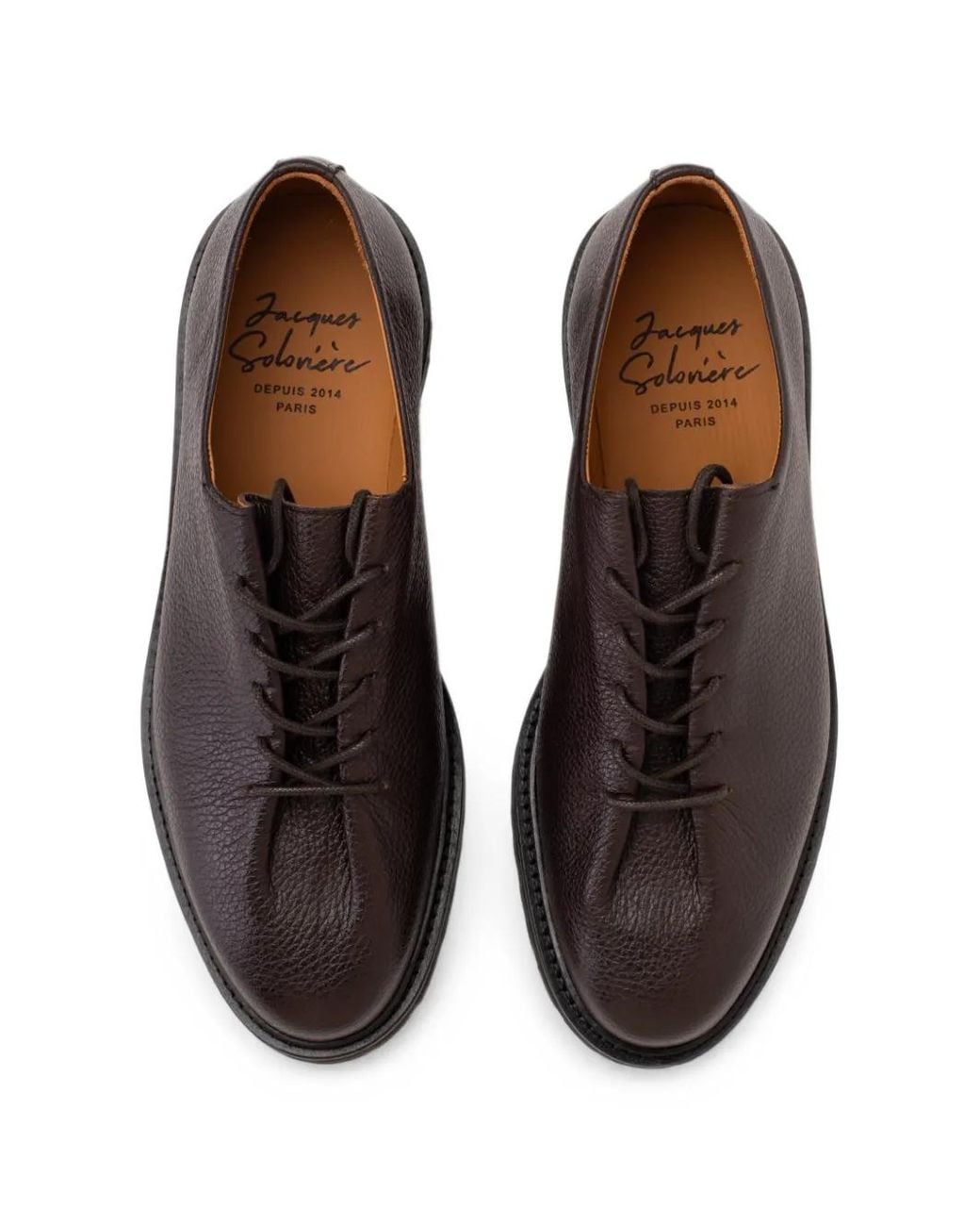 Solovière Black Edouard Lug Pebbled Leather Sneakers for men