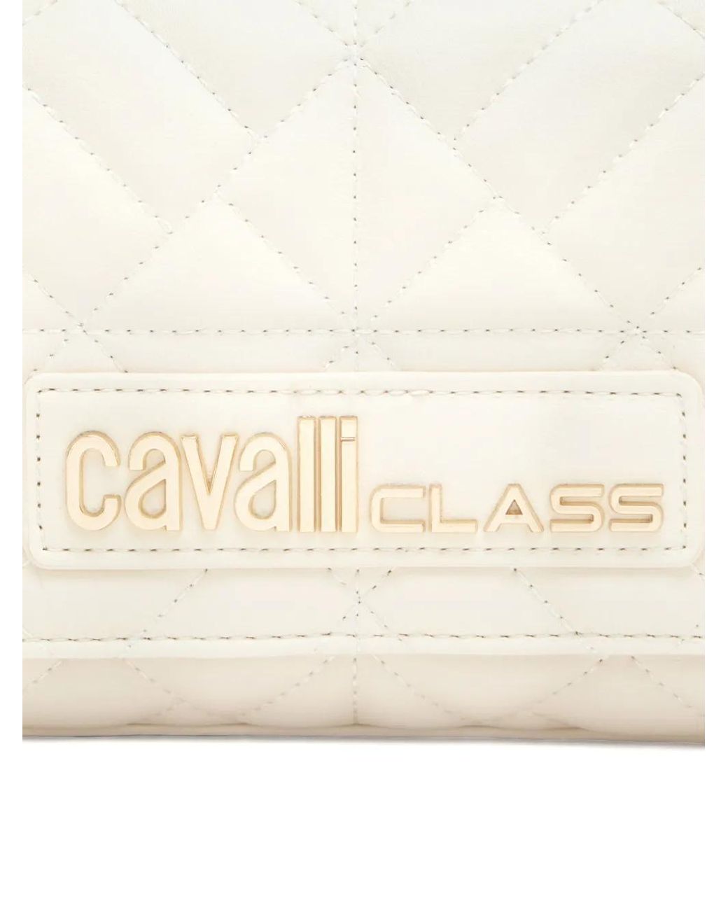 Roberto Cavalli Natural Chain Quilted Shoulder Bag