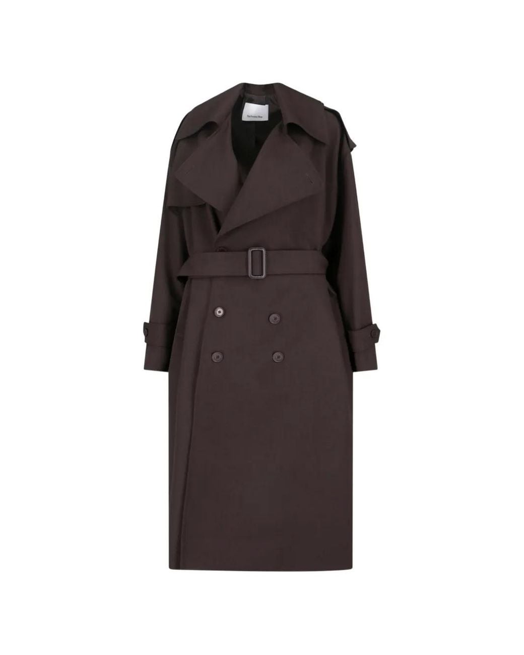 Frankie Shop Brown Dursley Double-Breasted Trench Coat
