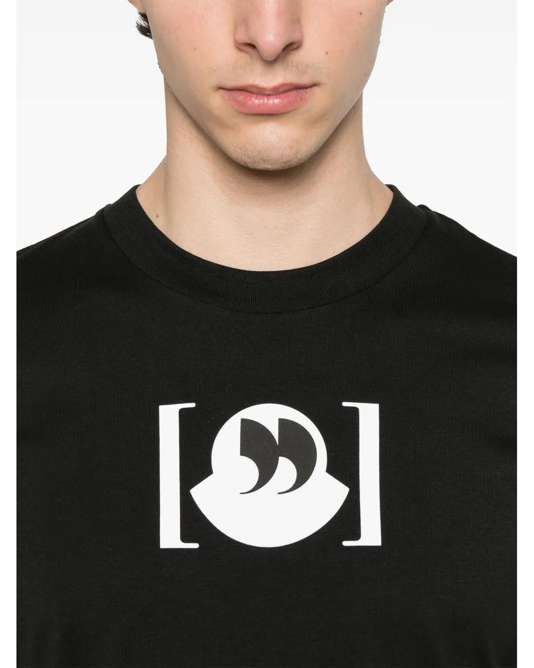 Moncler Black Cotton T-Shirt for men