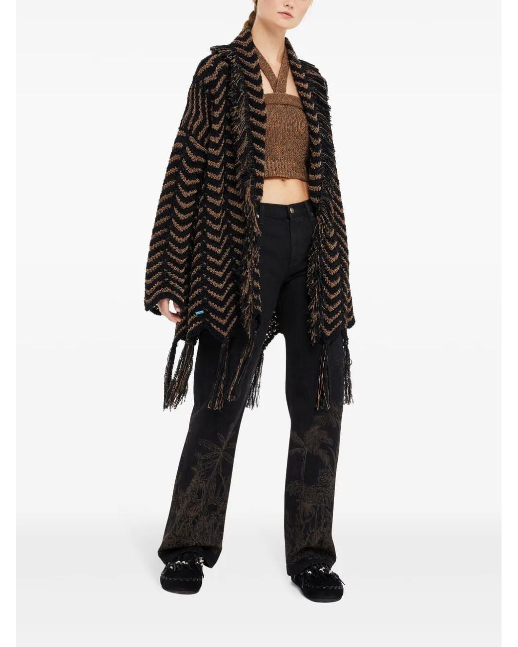Alanui Black Shady Beach Single-Breasted Coat