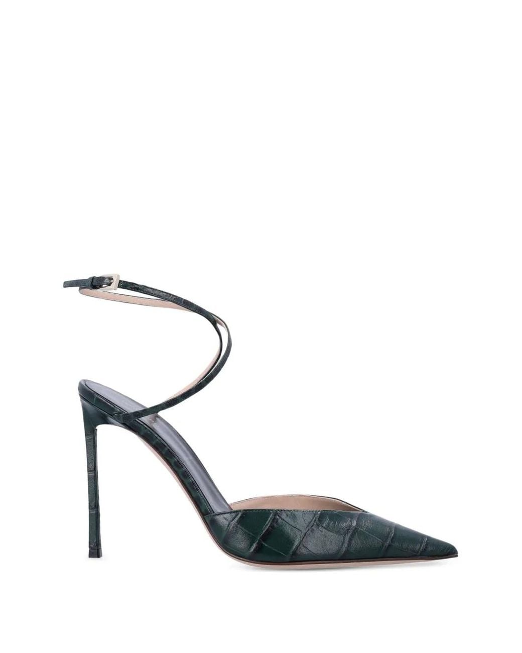 Tom Ford Green Stamped Crocodile Leather Selen Pumps