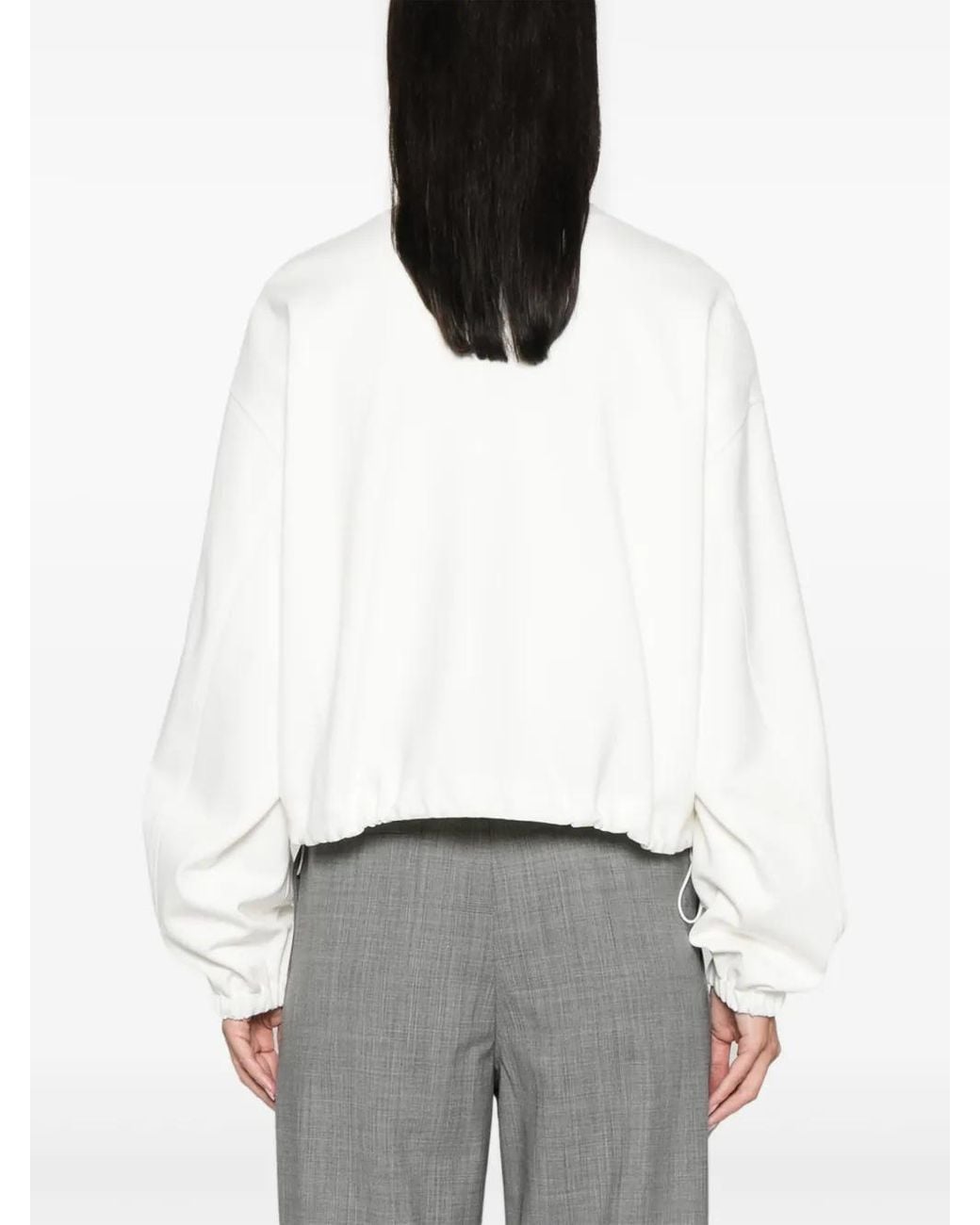 Fabiana Filippi White Jersey Bomber Jacket