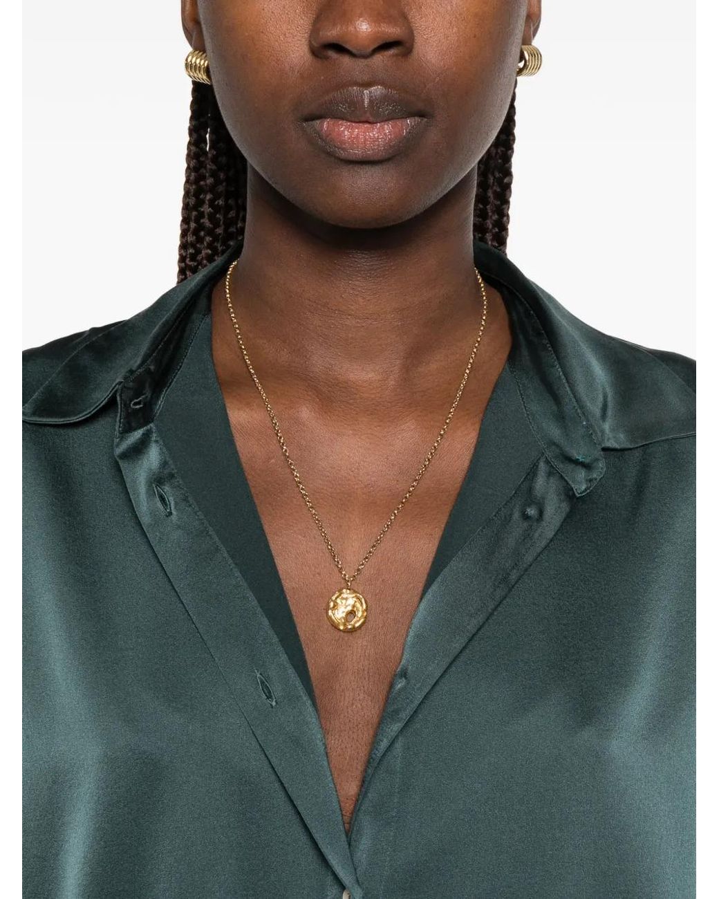 Forte_forte Green Satin-Finish Long-Sleeve Shirt