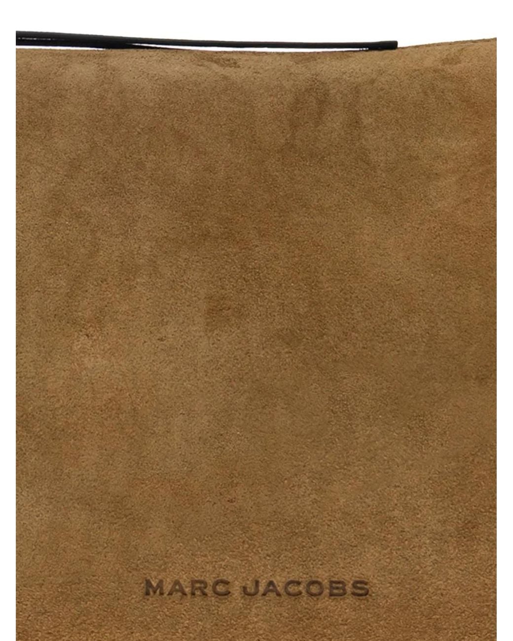 Marc Jacobs Brown Logo-Debossed Suede Shoulder Bag