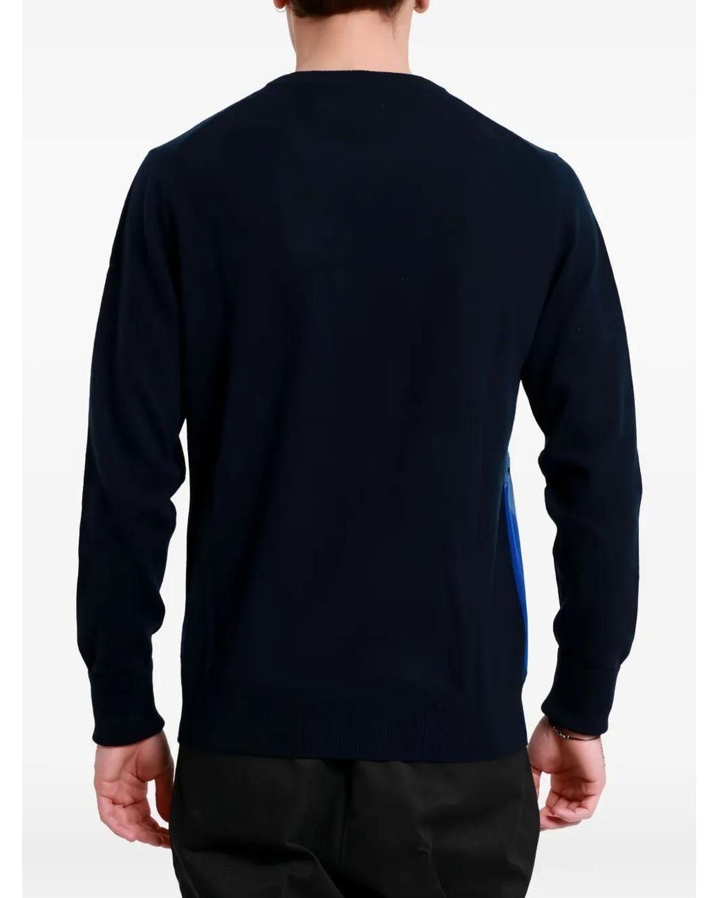 Ballantyne Blue Argyle-Pattern Sweater for men