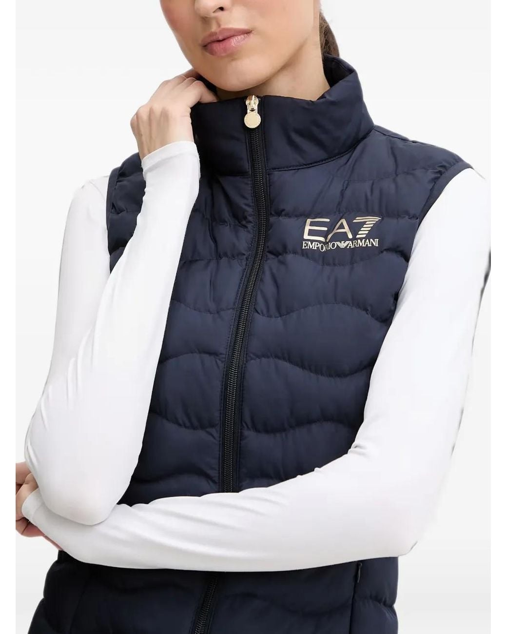 EA7 Blue Quilted Gilet