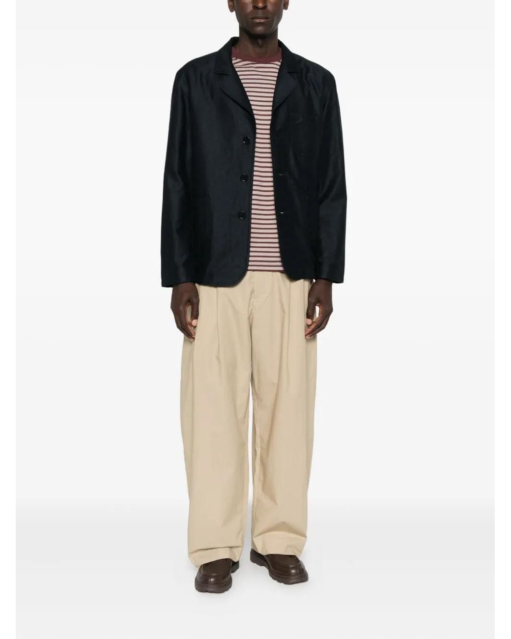 YMC Black Button-Fastening Patch-Pocket Blazer for men