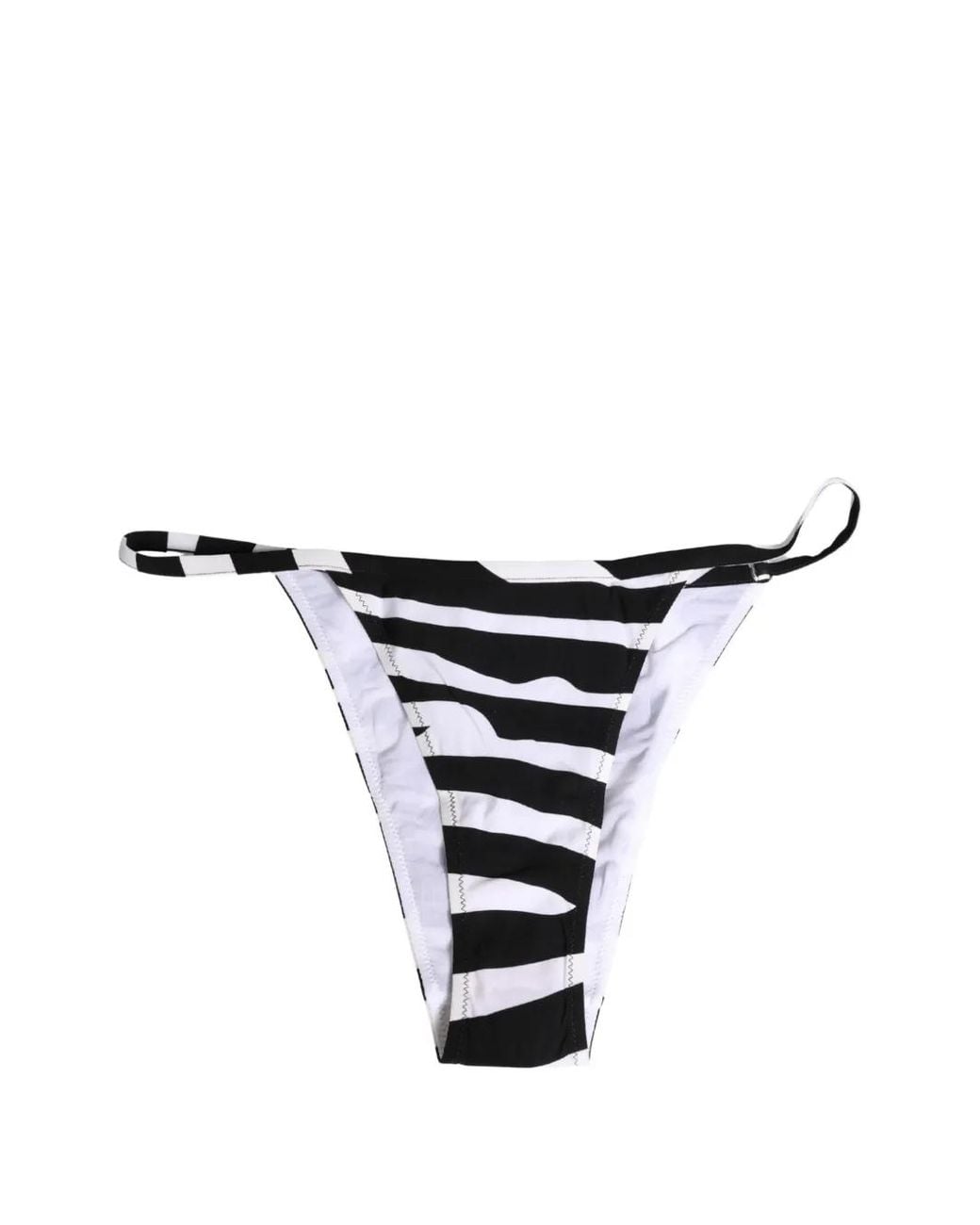 Dolce & Gabbana White Zebra-Print Bikini