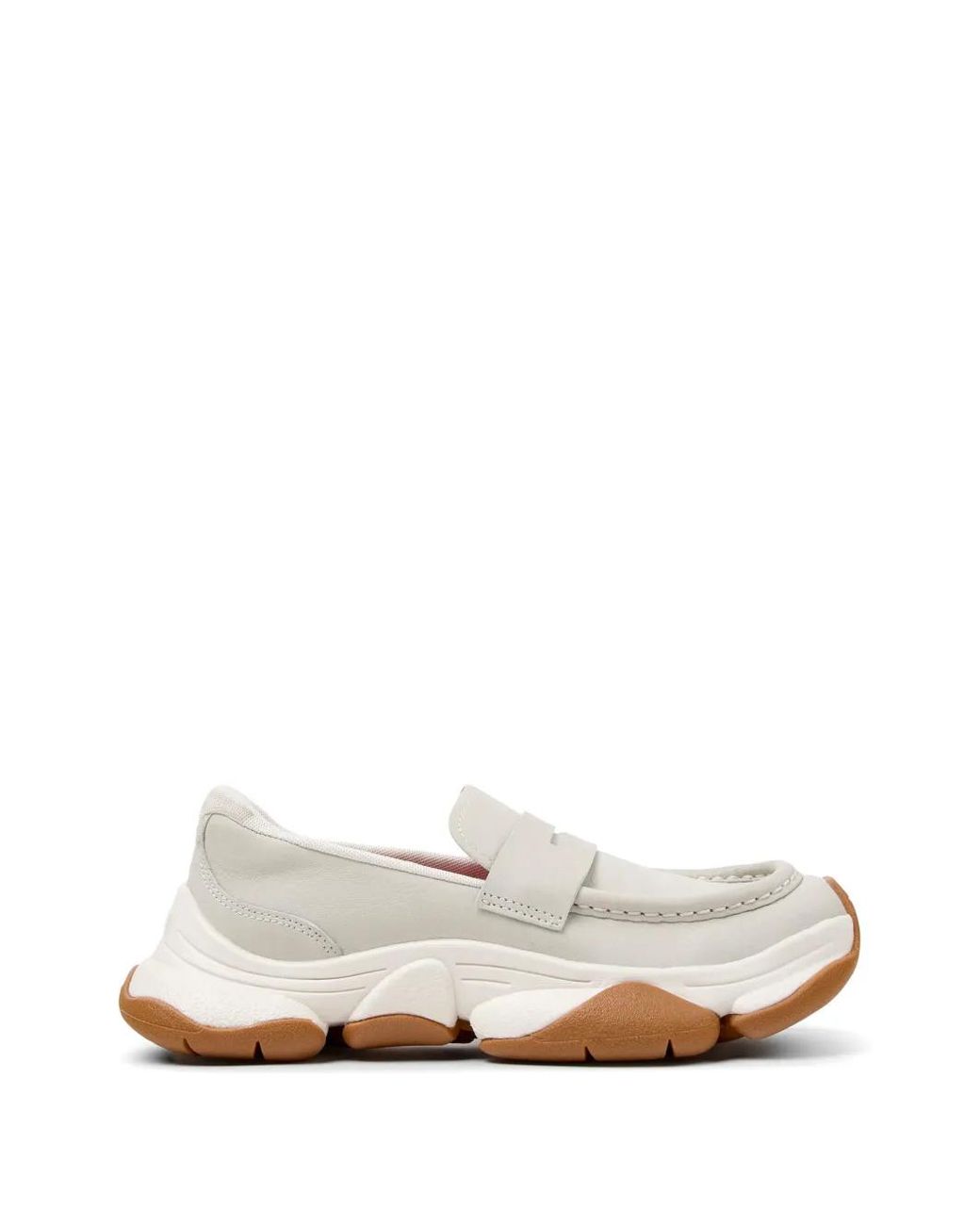 Camper White Karst Leather Loafers