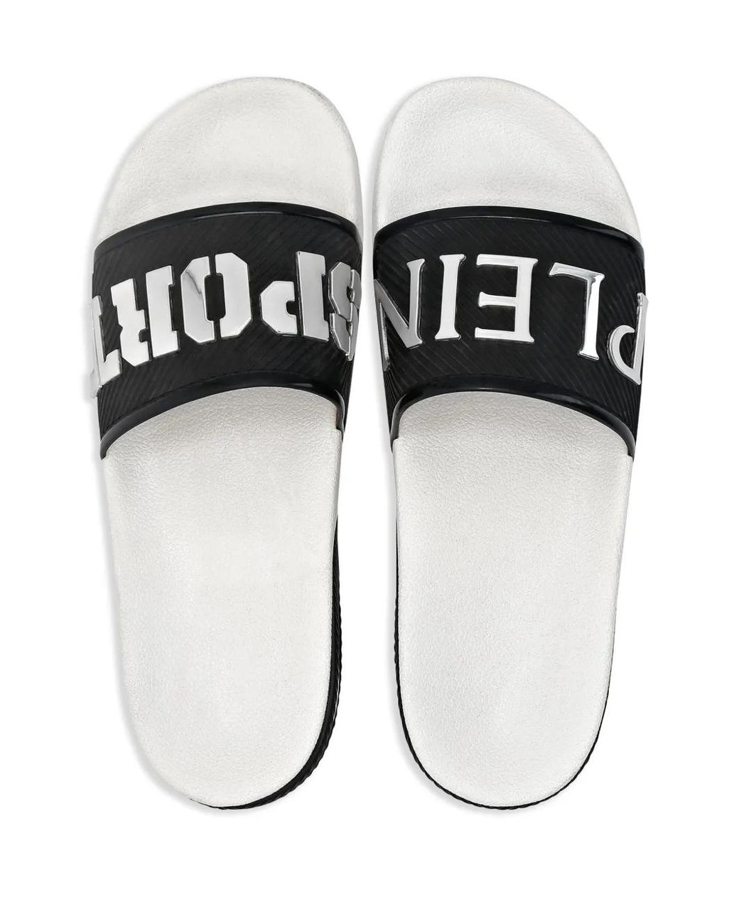 Philipp Plein Black Logo-Print Slides