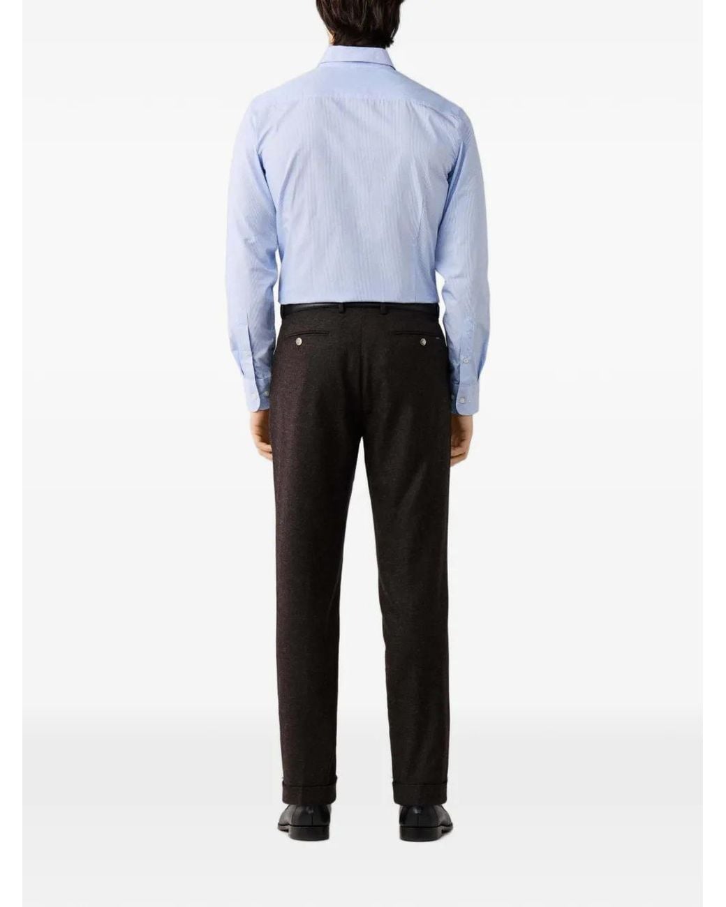 Hackett Black Eton Double-Pleat Trousers for men