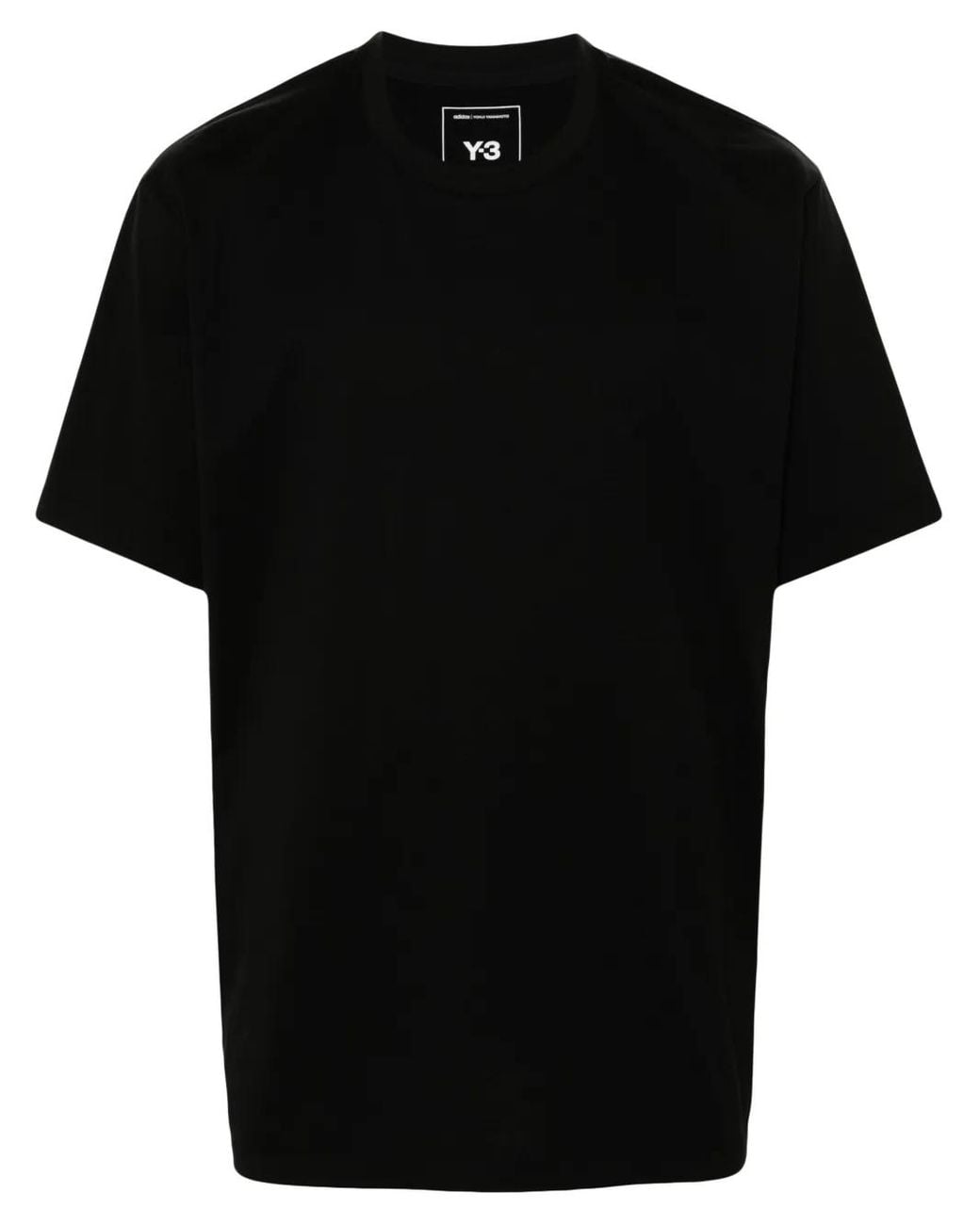 Y-3 Black Logo Cotton T-Shirt for men