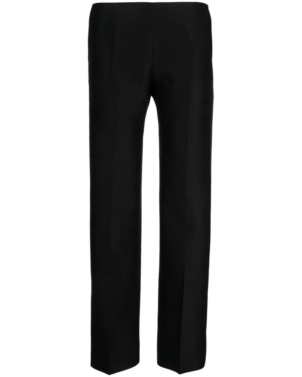 The Row Black Flame Pressed-Crease Slim-Fit Trousers