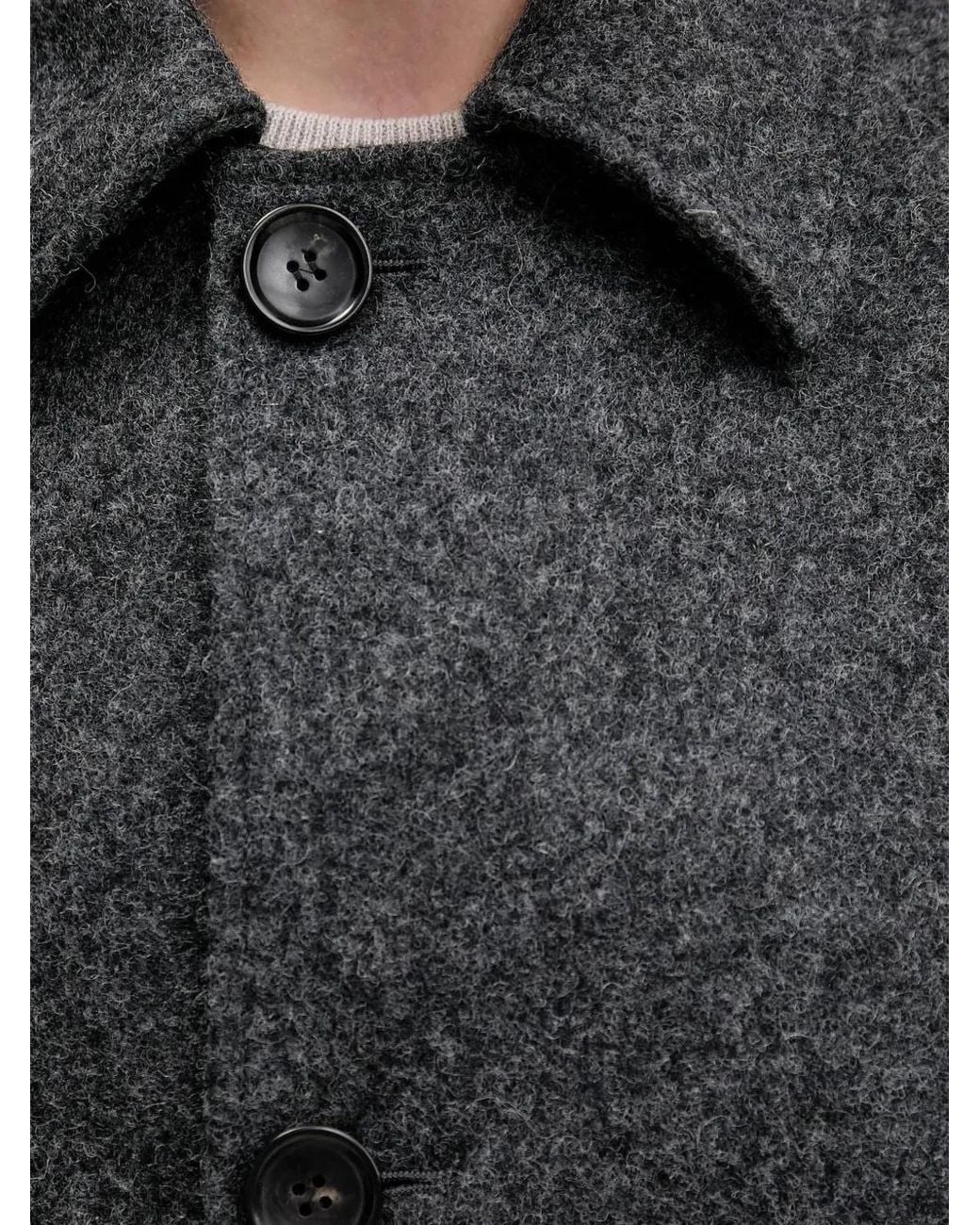 Bally Gray Buttoned Coat for men
