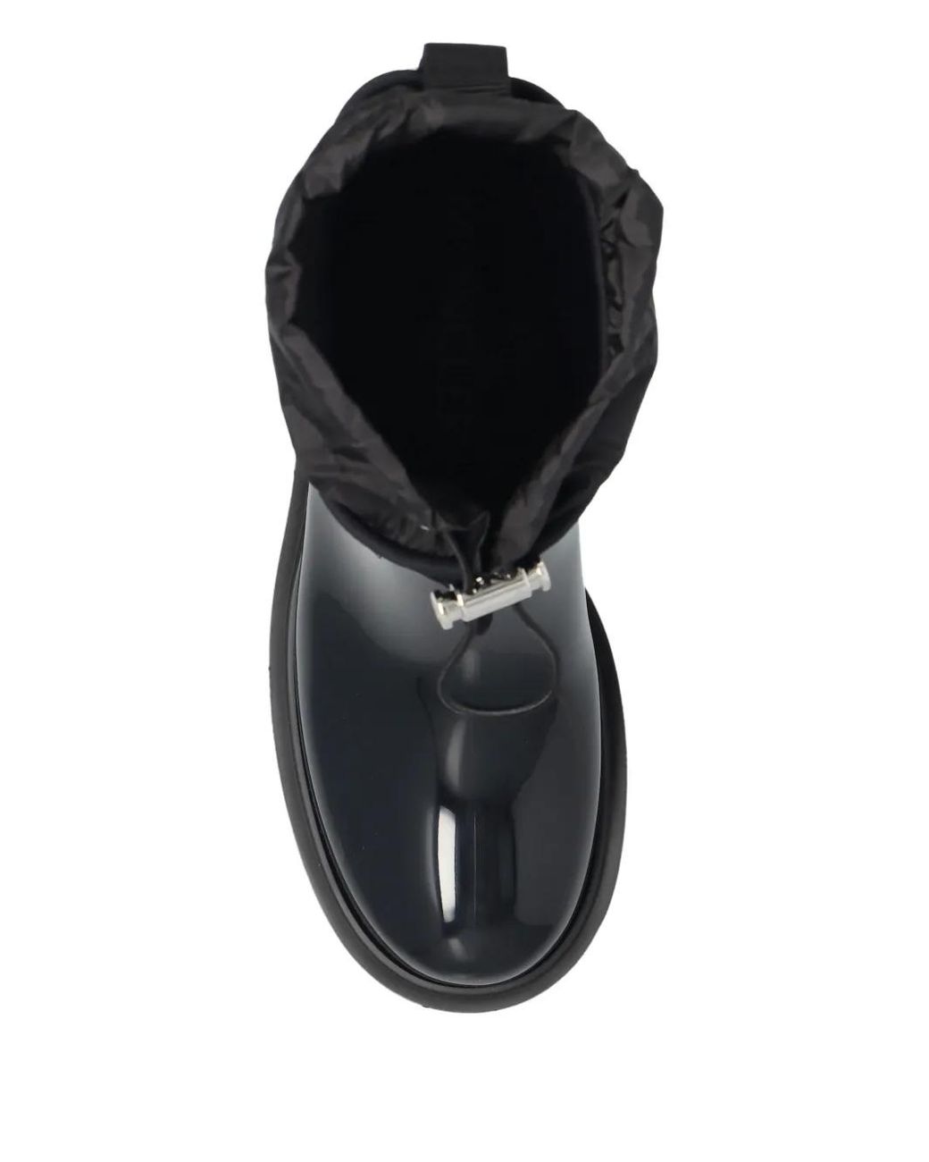 Moncler Black Kickstream Regenstiefel Mit Logo-Patch
