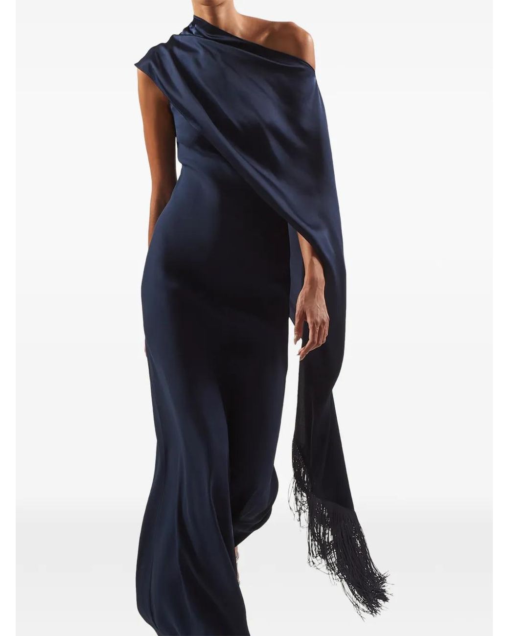 Taller Marmo Blue Berenson Fringed Maxi Dress