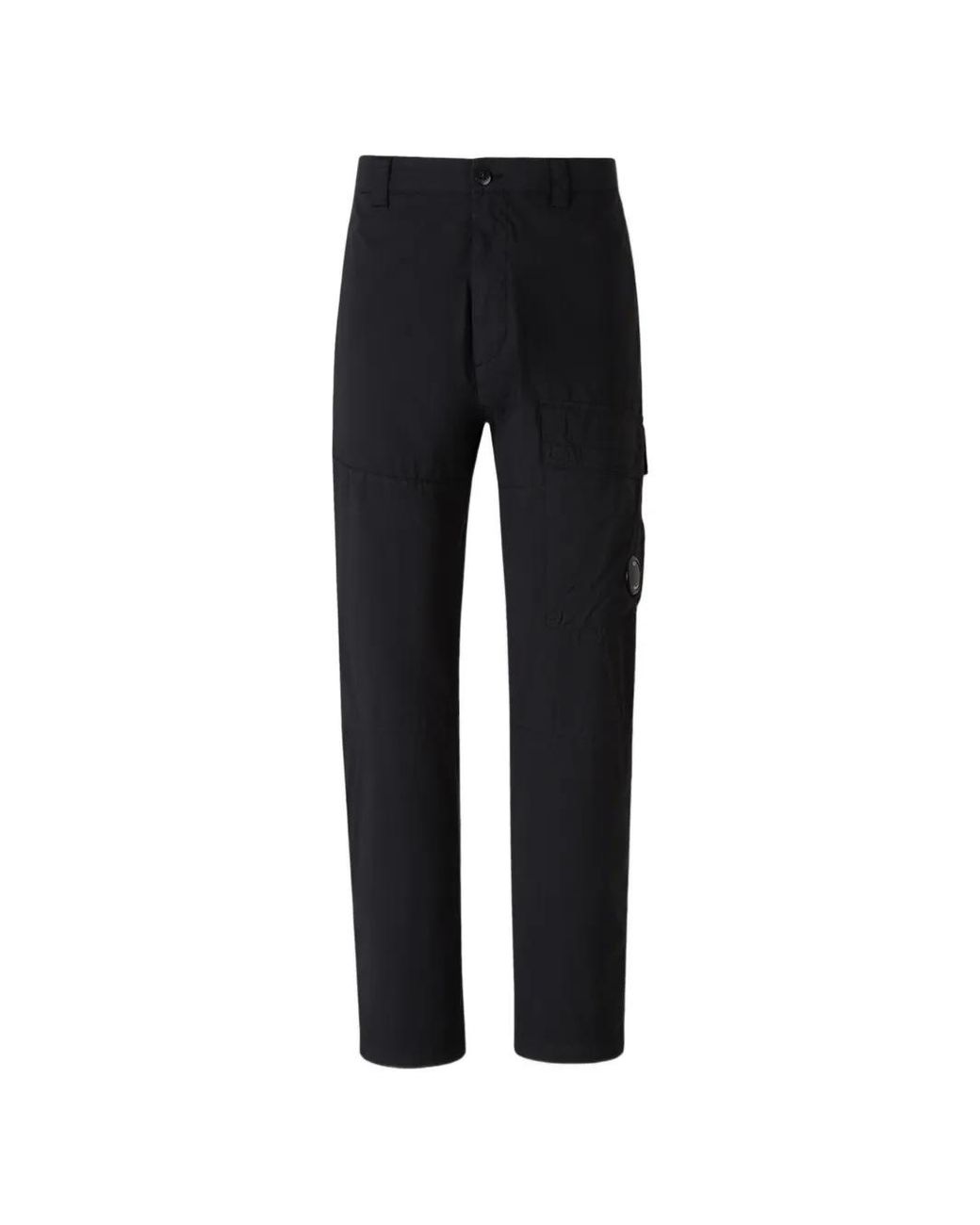 C P Company Black Tapered Cargo Trousers for men