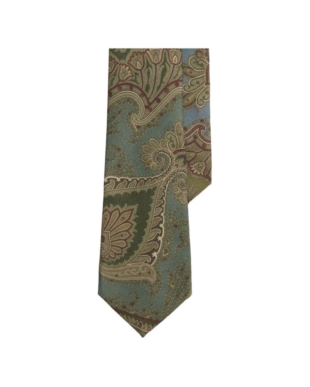 Ralph Lauren Green Paisley Tie for men