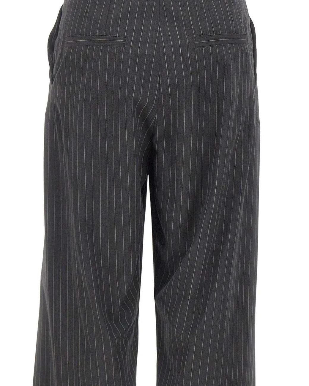 IRO Gray Kalie Pinstripe-Pattern Pleated Trousers