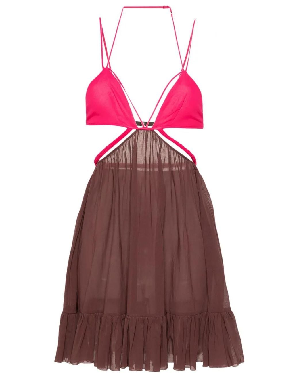 Nensi Dojaka Purple Cut-Out Mini Dress