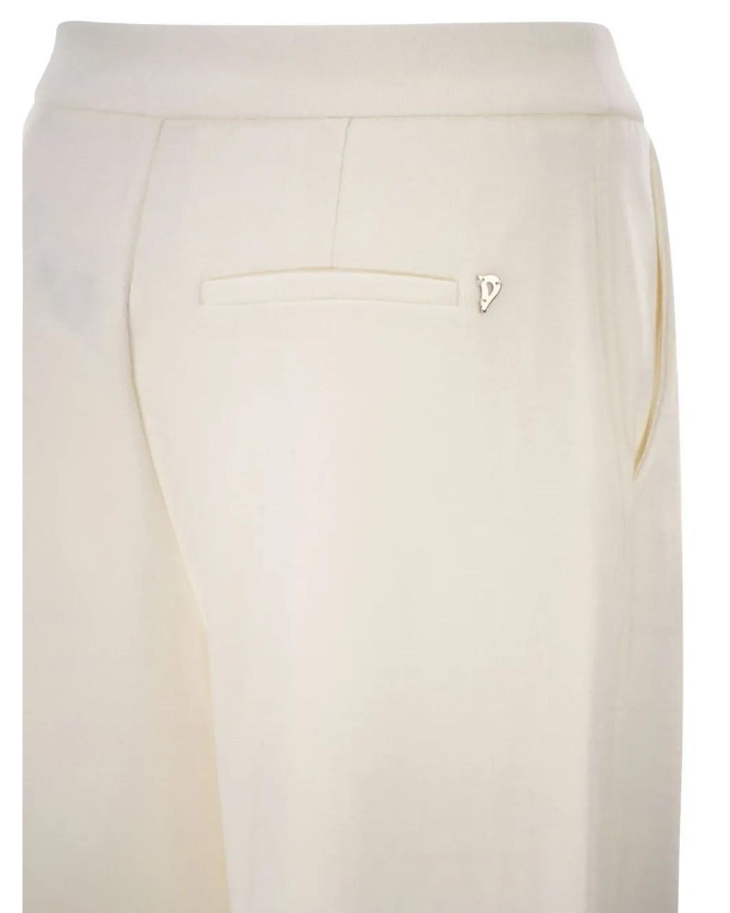 Dondup White Wide-Leg Trousers