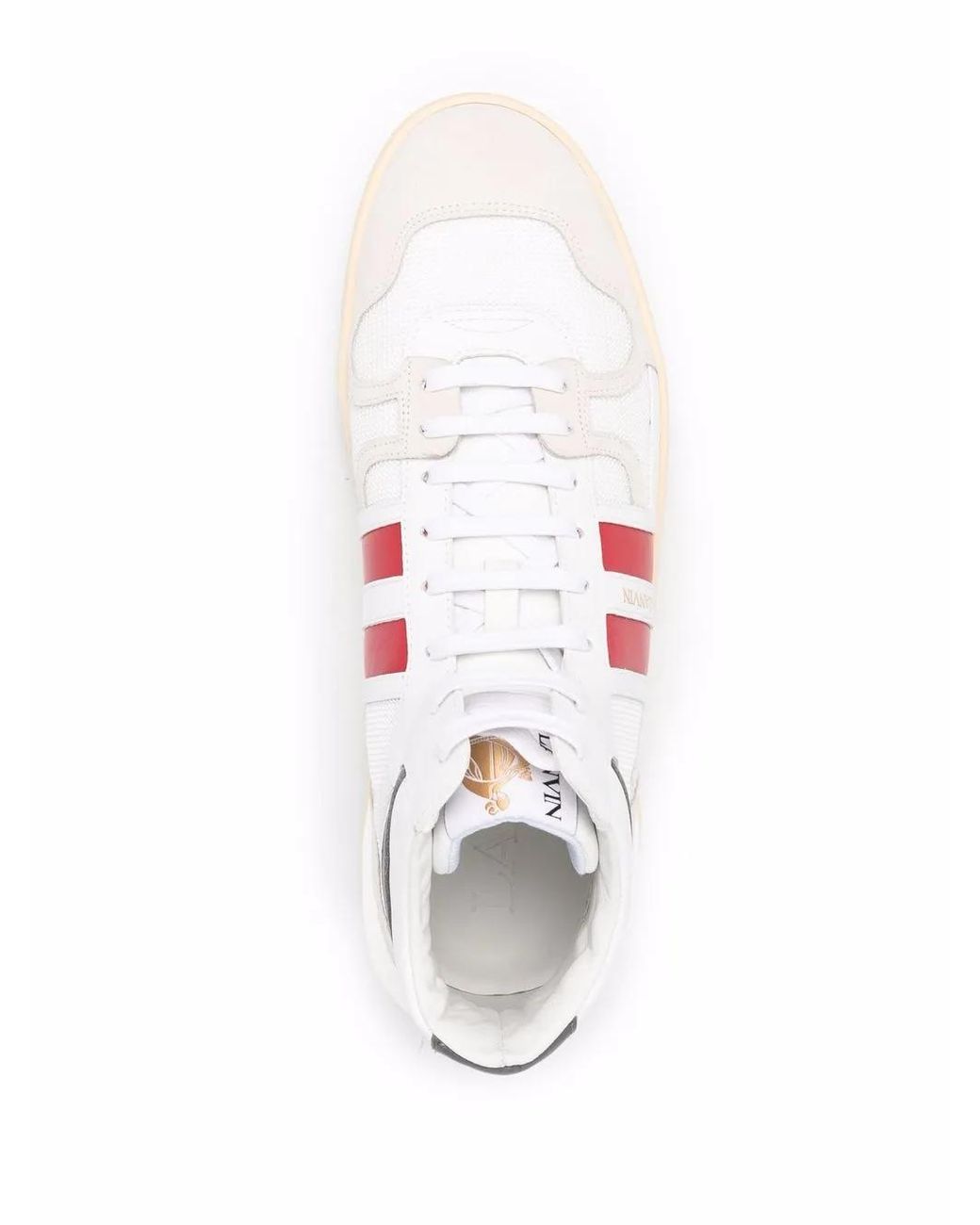 Lanvin Pink Logo-Patch Lace-Up Sneakers for men