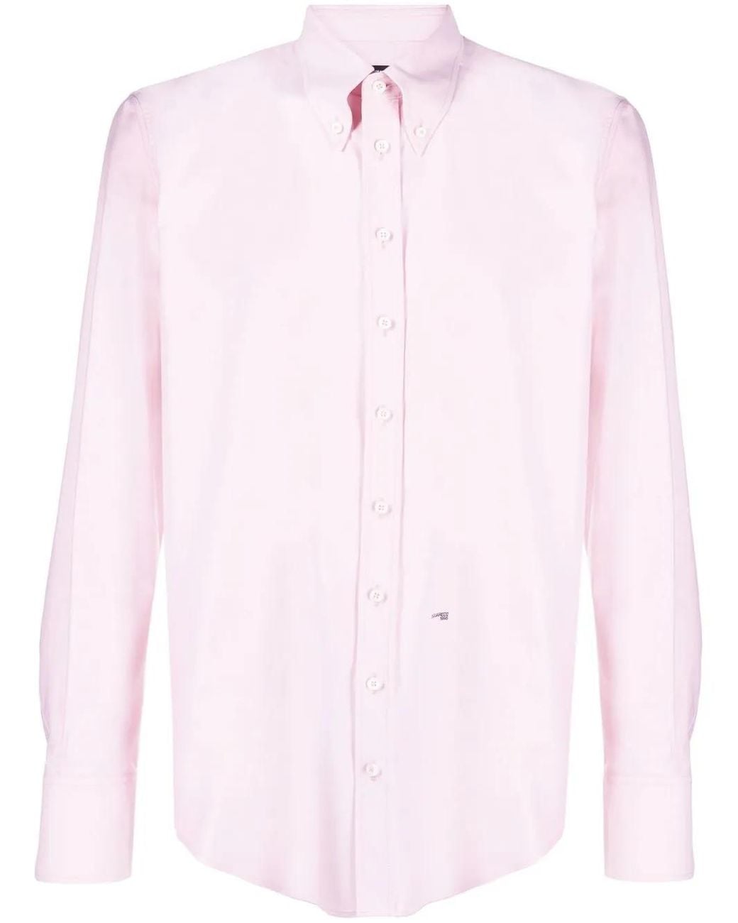 DSquared² Pink Logo-Print Button-Up Shirt for men