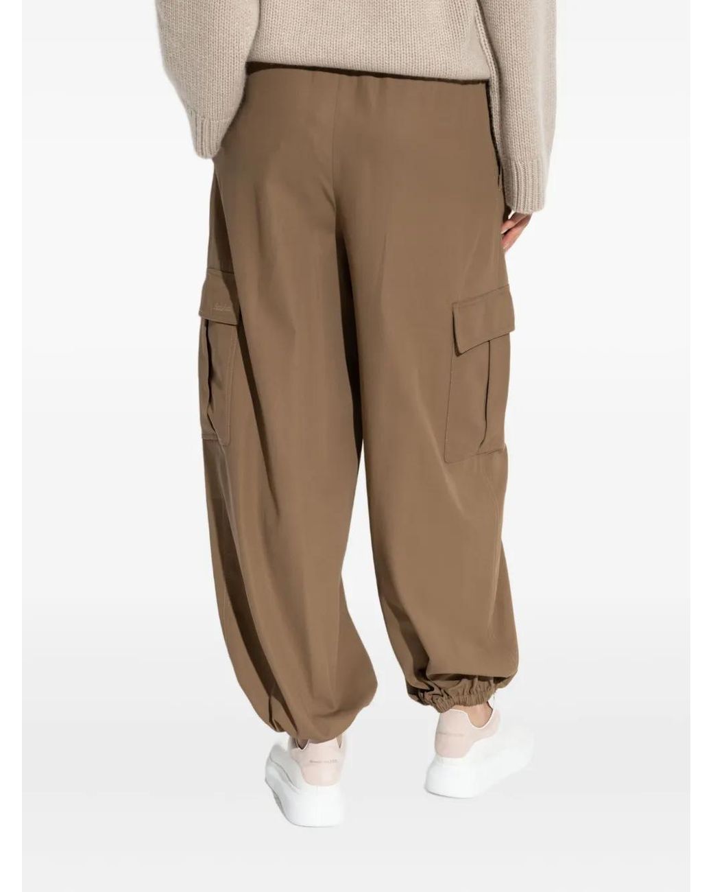 Max Mara Brown Elasticated Tapered Trousers