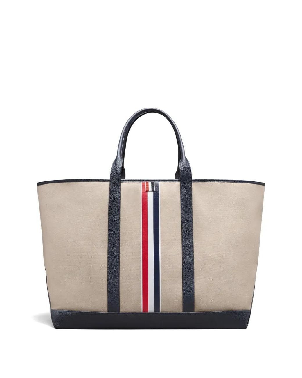 Thom Browne White Rwb Stripe Oversized Tool Tote