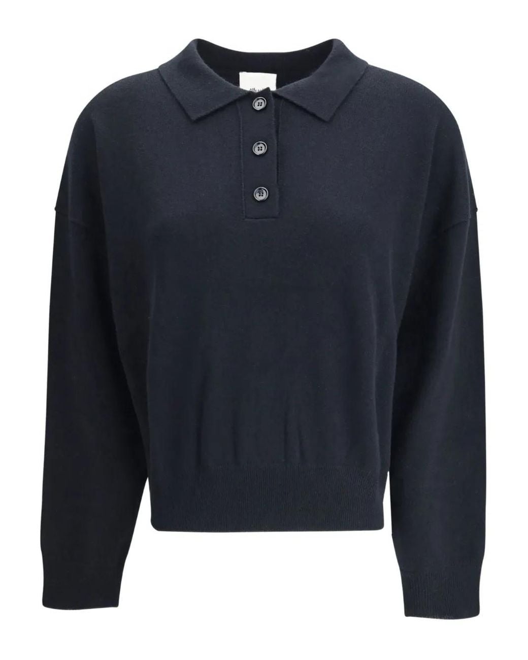 Allude Blue Button-Fastening Polo Top