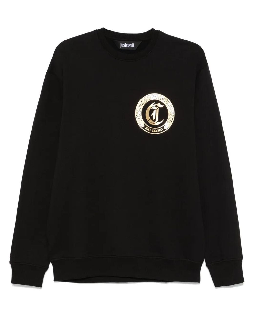Just Cavalli Black Logo-Print Sweatshirt for men