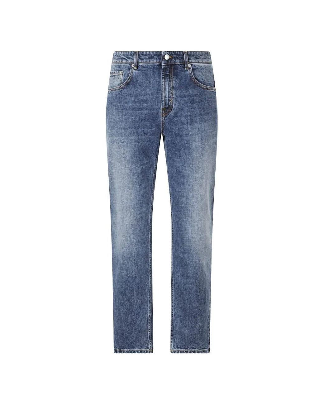 Department 5 Blue Faded-Effect Straight-Leg Jeans for men