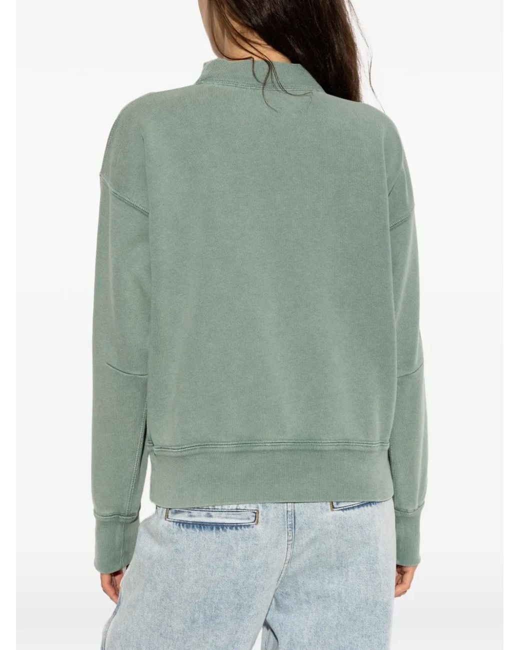 Isabel Marant Green Moby Logo-Print Sweatshirt